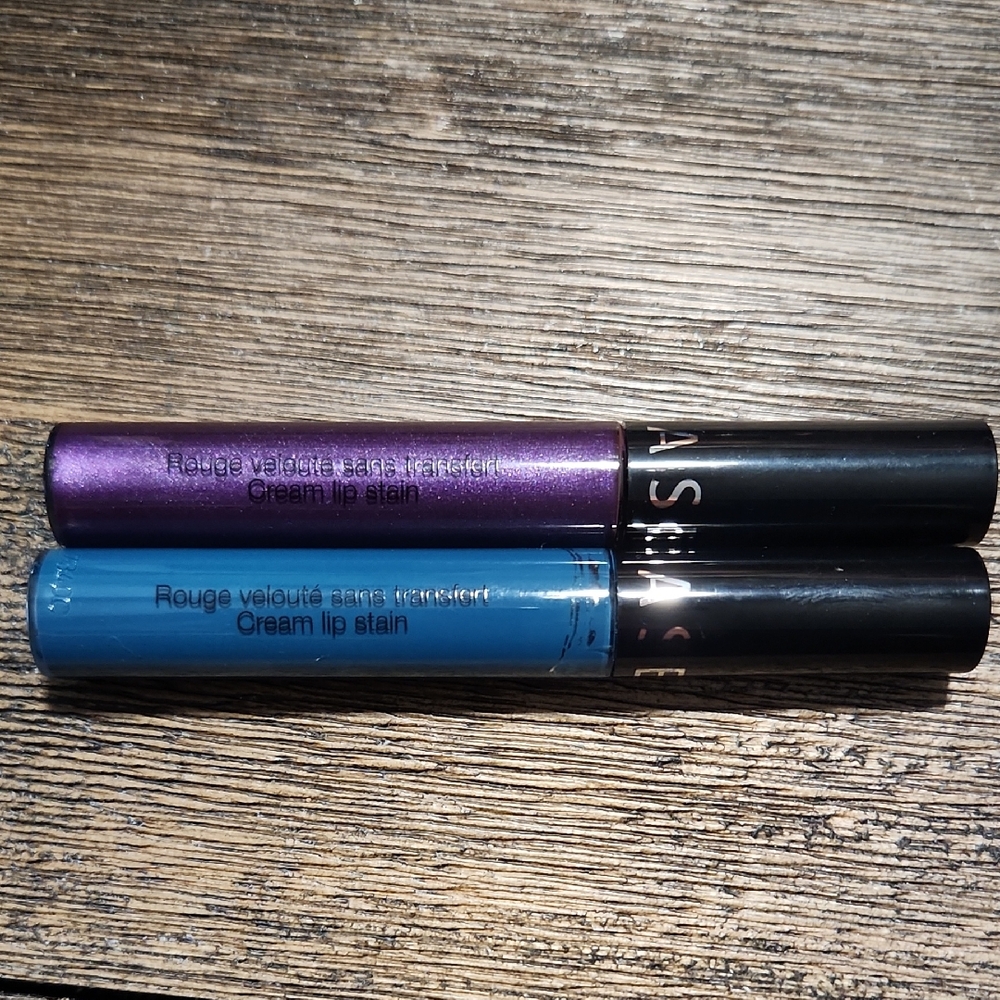 2pcs Sephora Cream Lip Stain, New/unused, Purple and Blue, liquid lipstick